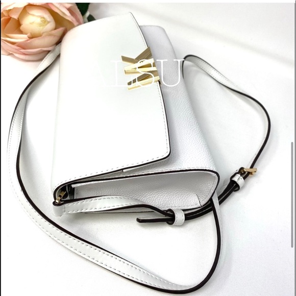Michael Kors Large Le Crossbody Clutch Optic White - Picture 4 of 8